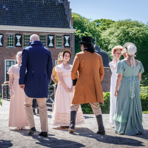 regency kostuum Bridgerton Plaisir Courtois Groningen